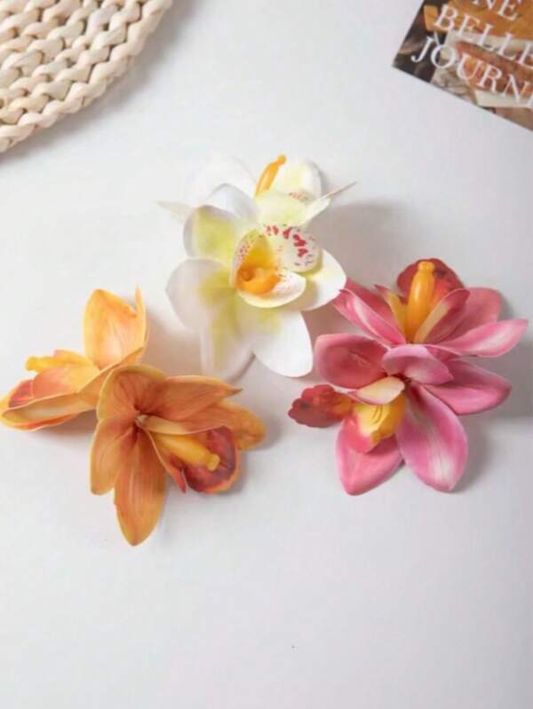 2pcs Women Acrylic Ombre Large Flower Hair Claw Clips, Minimalist Elegant Bun Updo Accessories, Floral Hair Clips Suitable For Daily Wear, Travel & Vacation