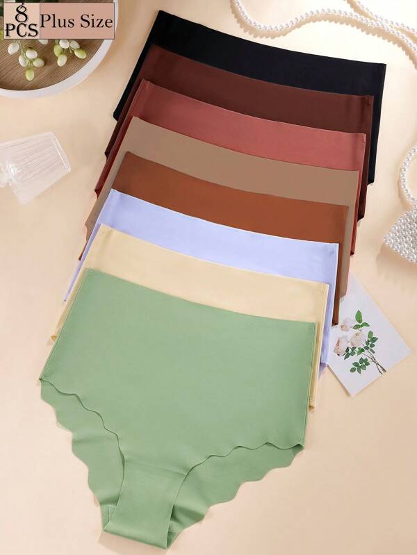 8er-Pack Damen Hohe Taille Dreieck Höschen aus Eisseide, nahtlos, elegant und glatt wie eine Maske