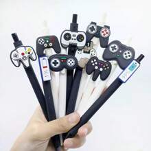 1 Stücke / 3 Stücke / 5 Stücke / 10 Stücke kreative Spielcontroller Kugelschreiber in runder Form, ein süßer und attraktiver Druckknopf-Schreibstift mit hoher Qualität, ein verspielter und niedlicher schwarzer und weißer Spielcontroller, Schulmaterial, Schreibstift für Lehrer, Büromaterial