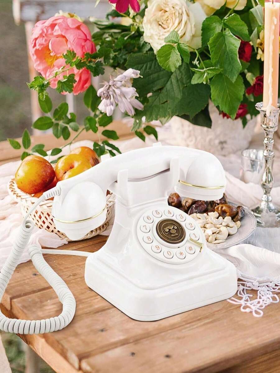 1 pieza Teléfono de boda blanco, teléfono de grabación, libro de visitas de audio con estilo vintage para grabar mensajes personalizados en tu boda o fiesta. Úsalo como libro de mensajes de audio para tu boda. En bodas, fiestas de cumpleaños, aniversarios, jubilaciones, graduaciones, noches de baile, galas benéficas o cualquier otro evento especial, puede utilizarse dondequiera que lo necesites. Deja que tus invitados dejen sus propios mensajes grabados para tu ocasión especial. - Blanco - Ver 1