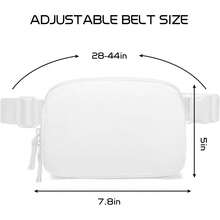 Bolsa de cintura para mujeres con cremallera de dos vías, cangurera cruzada, moda, bolsas de cintura, bolsa de cintura para todas partes con correa ajustable, regalos para adolescentes, mujeres y hombres (blanca) - Rosa Pálido - Ver 10