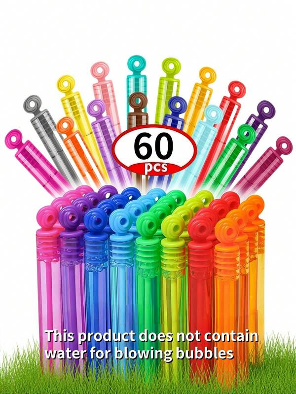 24/48/60pcs Mini Bubble Wands, Suitable For Parties, Weddings, Indoor/Outdoor Activities, Bubble Party Games, DIY Decorations, Gifts, Summer Pool, Back To School, Birthday Parties, Halloween, Christmas - Bubble Wand Party Favors & Decorations (Wands Only, No Bubble Solution)
