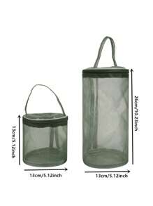 1pc Colorful Multi-Size PVC Mesh Yarn Storage Bag, DIY Knitting Tool Crochet Thread Organizer - Multicolor - View 4