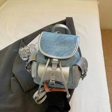 2025 New Fashion Backpack Outdoor Travel Texture Single Shoulder Crossbody Bag Solid Color Backpack Handheld - Black - View 3