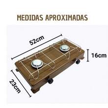 Fogão Duas Bocas A Gás Camping Portatil Pescaria Cozinha - Preto - Visão 4