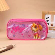 Estojo de lápis de capacidade dupla grande e fofo em rosa e azul, Estojo de lápis Patrulha Canina com desenho de cachorrinho, Caixa de armazenamento de papelaria de anime, Estojo de lápis de grande capacidade, Adequado para estudantes do ensino fundamental e médio, Adequado para meninos e meninas, Suprimentos escolares, Volta às aulas