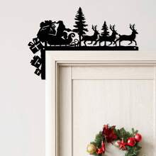 Christmas Door Frame Corner Finials, Festive Decorative Metal Signs, Door Frame Corner Metal Decorative Signs, Artistic Wall Hanging Signs Home Decor Christmas Decorations Room Decor Winter Christmas Decorations Home Christmas Gifts Christmas Decor - Multicolor - View 10