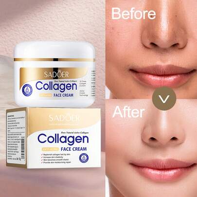100g Collagen Anti-Wrinkle Cream, Moisturizing, Brightening, Nourishing, Firming Night Cream, Facial Moisturizer, Improves Skin Elasticity, Revitalizes Skin, Suitable For All Skin Types