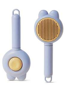 宠物梳毛刷 - 适用于猫、狗和兔子 - 密齿跳蚤梳，符合人体工学的手柄，无需用电，分叉刷头有效去除毛发并温和清洁，宠物美容用品，易于使用的宠物产品，宠物用品，适合猫主人 - 彩色 - 查看 16