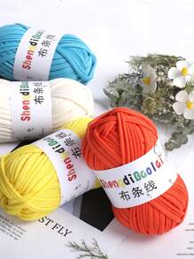 Premium Polyester Crochet & Knitting Yarn - 1pc, 100G Each, 30m Length - Ideal For DIY Projects, T-Shirts, Slippers & Baskets,Fabric Strip Handmade Weaving Diy Bag, Toy, Shoe, Carpet, Organizing Basket Thread