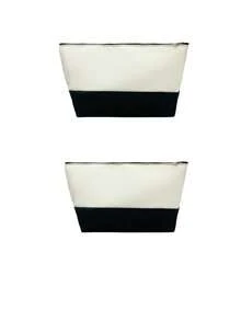 Bolsa con cremallera de lona en blanco y negro y caqui negro - Bolsa de cosméticos en blanco y negro, caqui negro, estuche para lápices, bolsa de almacenamiento pequeña para cosméticos y bricolaje, para artículos de tocador y papelería, almacenamiento de cables de datos, bolsa de lona multifuncional, bolsa escolar con graffiti pintado a mano, adecuada para el hogar, la escuela, los viajes y el almacenamiento diario