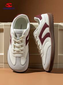 HOBIBEAR 男士休闲运动鞋，简约风格，舒适的步行鞋，柔软橡胶鞋底，适合所有季节 - 米紅 - 查看 4