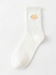 6 par damskich, personalizowanych skarpetek na jesień/zimę, z nadrukiem krowy, gwiazdą, haftem w paski zebry, długość do połowy łydki