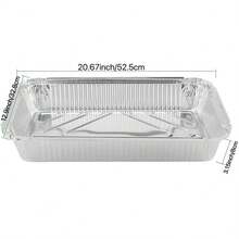 5 Heavy Duty Aluminum Foil Trays With Lids, 170 Oz Large Capacity, Reusable And Easy To Clean, For Oven, Baking, Grilling, Food Transport, Lid Design, Reusable Cookware, Aluminum Foil Trays, Roast Turkey, Grilled Steak, Lunch Box, Storage Box, Halloween Dinner Party, Christmas Dinner, Outdoor Barbecue Utensils, Cooking Display Utensils, Buffet Trays