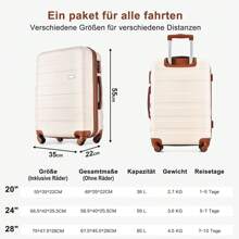 Flieks Luggage Set With Toiletry Bag, Hard-Shell Trolley Suitcase Set, School Trip Essentials For Student Dormitories, Student Essentials For University, Robust Travel Suitcases And Suit Bags, Hand Luggage Set, Travel Suitcase, 4 Wheels, ABS Material, TSA Lock