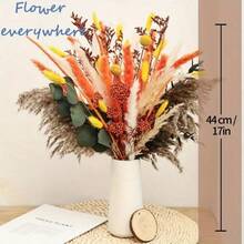 25/43 Pcs Autumn Fluffy Reed And Rabbit Tail Reed Bouquet - Suitable For Wedding, Home And Office Decoration, Unique Bohemian Style, Perfect For Room, Various Occasion Decoration, Natural Flower Arrangement, Such As Christmas, Valentine's Day, Thanksgiving, Mother's Day, Graduation Ceremony, Dried Flower Bouquet