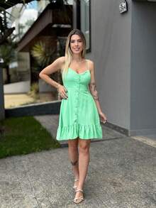 AYLA SOPHISTICATED SHORT DRESS - Lime Green - View 3