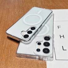 Magsafe 磁力充电手机壳适用于三星 Galaxy S25 S24 S23 Ultra S22 Plus S21 FE A17 A16 A15 A35 A55 透明亚克力超薄保护套 - 無色 - 查看 8