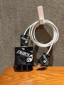 4 件套时尚 Dollar Hero 图形手机充电器保护壳、数据线整理器配件 - 20W/18W 充电器适配器、适配器头盖，兼容 Apple 11/12/13/14/15/16/13promax/16promax Nan 充电器保护器充电器外壳手机配件 - 黑色 - 查看 2