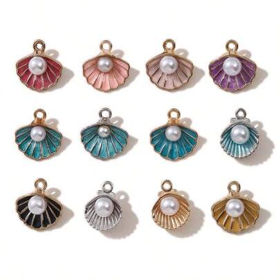 6/12 قطعة من إكسسوارات المجوهرات المتنوعة الألوان المصنوعة من سبيكة الزنك والخرز والقلائد والسلاسل المفاتيح بتصميم بسيط للزينة والاكسسوارات