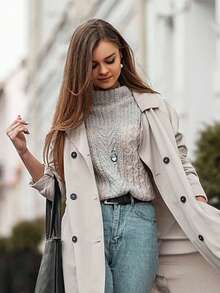 Xiacheng 1/6pcs Women Long Tassel Pendant Necklace, Circular Bar Feather Leaf Sweater Chain, Personalized Necklace - Silver - View 4