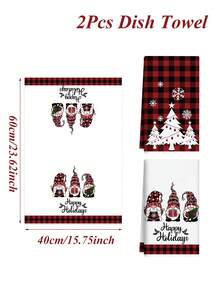 2pcs Christmas Kitchen Towels, Christmas Tree Dish Towels, Absorbent Tea Hand Towel, Quick-Dry Hand Washing Dishes Tea Towels, Christmas Decorations, Christmas Home Decor, Kitchen Decor, Bathroom Decor, Christmas Room Wall Decor, Baking & Cooking Dish Cloths, Cleaning Cloth, Merry Christmas Supplies, Christmas Party Supplies, Xmas Gifts, Christmas Gifts, Decor, Decor, 2026 New Year Decor