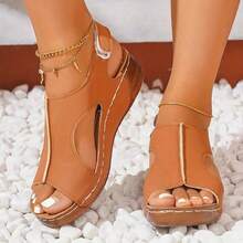 2025 Summer Elegant Women's Sandals - Slip-On Thick-Soled, Soft-Soled Mid-Heeled Casual Beach Shoes For Everyday Wear | Modern Shoes | Comfortable Fit, Women's Sandals, Casual Beach Shoes, Casual And Formal, Business Shoes, Fashionable Flats, Soft-Soled, Women's Shoes