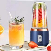 ASLING Compact Mini Portable Juicer Cup - Citrus Juicers With Fruit Squeezer, Food Mixer, Ice Crusher, And Charging Function - Multi-Functional, Easy To Clean, And Space-Saving Design - 藏蓝色 - 查看 4