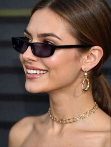 1PC Y2K Small Frame  Glasses For Summer Commuting Scenes, Small Face, Suitable For Young Girls, Going Out For Fun, Daily Wear Glasses - 黑色 - 查看 1