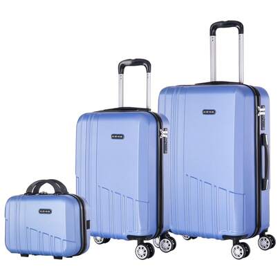 Conjunto de 3 Maletas de Viaje : Carcasa Ligera de ABS, Cerradura Numérica, 4 Ruedas Giratorias 360°, Asa Telescópica de Aluminio  Juego de Maletas.  Set Trolley Maleta Cabina Equipaje de Mano 2688.