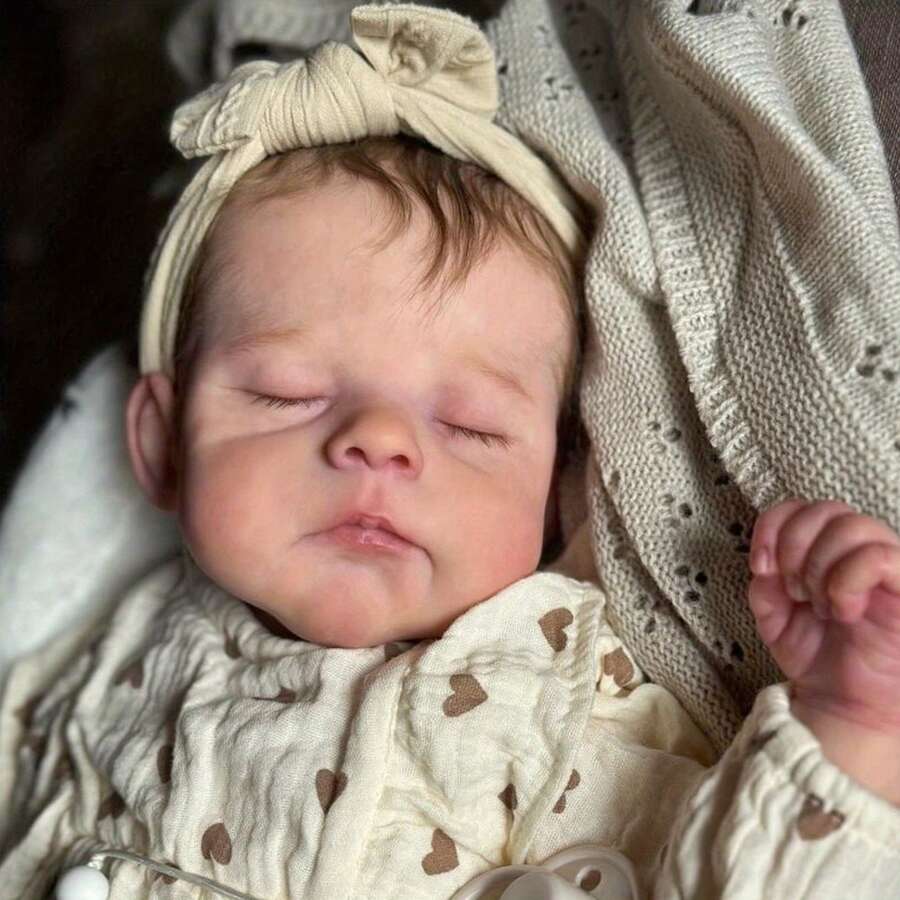 3D Skin With Visible Veins Vinyl Limbs Cloth Body 50 CM Asleep Reborn Baby Doll Toy For Girl Cute Lifelike Baby Newborn Doll Bedtime Toy Handmade Birthday Gift - 睡娃娃 - 查看 1