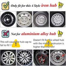 4X 15"Inch Wheel Cover S-Nap On Full Hub Caps Fit For R15 Tire & Steel Rim Sliver - 15英寸 - 查看 6