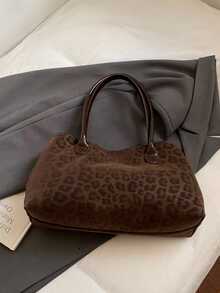 BAILEE حقيبة كتف مغناطيسية عصرية كبيرة السعة بتصميم Y2K Maillard Retro بألوان متناسقة مع نقشة جلد الفهد من جلد البولي يوريثان غير اللامع للنساء العاملات في مجال ذوي الياقات البيضاء، مثالية للجامعة والعمل والأعمال والتنقل والأنشطة الخارجية والسفر والنزهات والمكتب، مثالية للعمل والتسوق وحضور حفلات العشاء وفعاليات الموضة وإهداء الأصدقاء