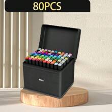 24/30/36/48/60/80/120/168 色双头艺术马克笔、酒精马克笔、素描马克笔永久性酒精基马克笔带盒用于绘画素描、黑色笔杆、派对礼品、家居装饰返校用品