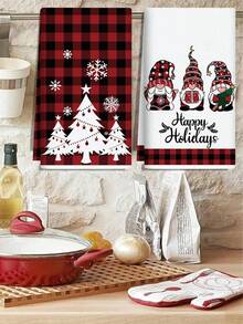 2pcs Christmas Kitchen Towels, Christmas Tree Dish Towels, Absorbent Tea Hand Towel, Quick-Dry Hand Washing Dishes Tea Towels, Christmas Decorations, Christmas Home Decor, Kitchen Decor, Bathroom Decor, Christmas Room Wall Decor, Baking & Cooking Dish Cloths, Cleaning Cloth, Merry Christmas Supplies, Christmas Party Supplies, Xmas Gifts, Christmas Gifts, Decor, Decor, 2026 New Year Decor