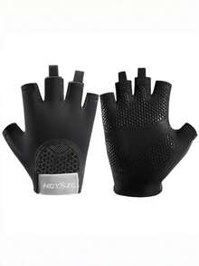 男女通用秋季运动手套防滑垫减震半指手套举重瑜伽冰丝透气耐磨健身 - 彩色 - 查看 20