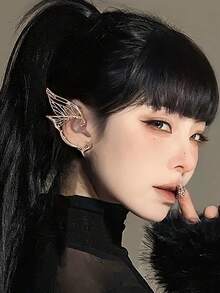 一对蝴蝶仙子耳环，可定制设计，金属吊坠，甜美、别致、性感复古风格，万圣节完美之选 - 彩色 - 查看 6