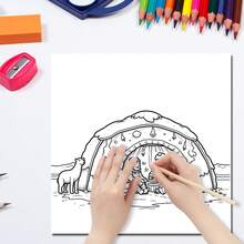 24-Page Christmas Coloring Book: Includes Christmas Wreath, Santa Hat, Candy Cane, Gingerbread Man And More, Christmas Gift, Halloween Gift, Birthday Gift, Party Gift, Anniversary Gift, 7.9*7.9in