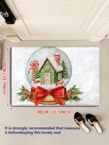 1 Stück Weihnachts-Badezimmermatte - Weihnachtliche Inneneinrichtung, Weihnachtsgeschenke, Weihnachtsdekoration für Zuhause, künstliche Wollfläche mit rutschfester TPR-Rückseite, weiches rechteckiges Design, maschinenwaschbar, geeignet für Badezimmer- oder Schlafzimmerdekoration, Weihnachts-Badezimmerdekoration und -Accessoires, einsetzbar für Hauseingang, Weihnachtsfeier, Schlafzimmer, Türbereich, Badezimmer, Küche, Waschraum, Landhausstil, tragbare personalisierte Mode-Badezimmermatte, schnelltrocknende Fußmatte, Badezimmermatte