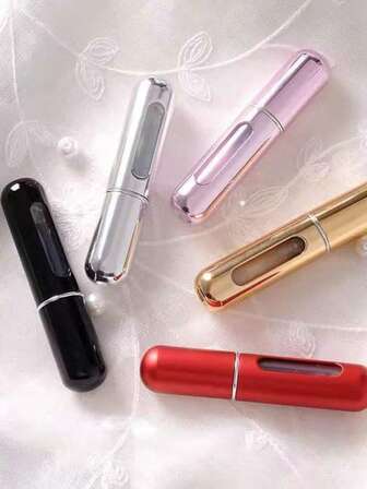 Refillable Perfume Atomizer Bottles – 5ml Portable Travel Spray Containers For Fragrance, Mist & Essential Oils, Lightweight Gift Set In Shiny Pink