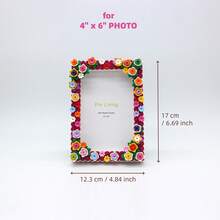 6-Inch Floral Mosaic Photo Frame, Creative Handmade Puzzle Frame, Wall-Mountable, Blooming Summer - Color - View 9