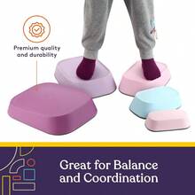 Set Of 5 Stepping Stones For Indoor And Outdoor Balance Blocks Promote Coordination Balance Strength Child  Rubber NonSlip Edging Unicorn No More Boredom! Keep Engaged And Healthy! - Unicorn - 查看 5