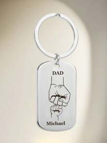 Ayotu Llaveros personalizados con patrón de puño familiar, etiquetas personalizadas para mascotas, colgantes para mochilas, llavero de regalo para maestros para papá, esposo y colegas, regalo del Día del Padre - Multicolor - Ver 17