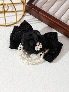 1 Stück elegante Blumen-Schleife Design handgefertigte Stoff-Brosche mit glänzendem Metallzubehör, Damen-Brosche, Geschenk für Dates, Taschendekoration, geeignet für den täglichen Gebrauch - klassisch - Übersicht 13