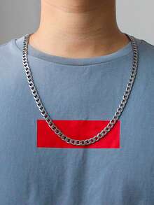 1 pieza Pulsera básica clásica cubana de acero inoxidable para hombres, joyería de estilo hip-hop, deportiva y ruda, regalo de joyería de moda adecuado para fiestas y playas