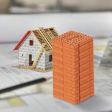 50/200 Stücke, Mini Ton Bauklötze, wiederverwendbare Mini Ton 8 Löcher Ziegel, realistische DIY Mini Baumodelle, können für Bonsai Dekoration, Puppenhaus Dekoration, Mini Baustellenszene Zusammenbau verwendet werden - Verschiedenfarbig - Übersicht 2