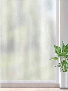 1Roll Width 30/45/60/90 Cm Reeded Glass Window Film, Frosted Reeds Window Film, Window Privacy Film, 3D Window Decals Non Adhesive For Bathroom Living Room Office - Multicolor - View 2