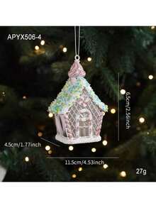 1pc New Pink Plastic Hanging Ornament, Glitter Cartoon Christmas Ornament, 3D Christmas Tree Window Decor, Christmas Decoration Set Includes Santa Claus, Snowman, Reindeer, Snowflake, Candy Cane With Hanging Rope, Suitable For Christmas Tree, Thanksgiving, New Year, Winter, Universal Holiday Decor. Due To Handmade Nature, Minor Scratches, Glitter Shedding Or Color Fading May Occur But Won't Affect Normal Use. Merry Christmas! - Multicolor - View 5