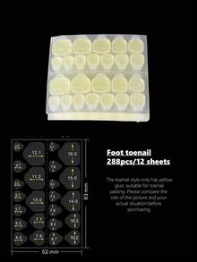 12片/288片 或 50片/1200片 超强粘性指甲凝胶贴，隐形、超薄、防水、透气双面指甲贴纸