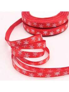 1 pezzo/3 pezzi/6 pezzi 1cm*500cm Nastro natalizio con decorazioni di alberi di Natale e fiocchi di neve per confezioni regalo di Natale